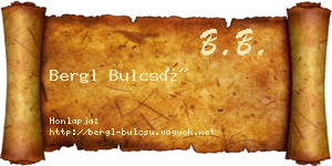 Bergl Bulcsú névjegykártya