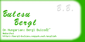 bulcsu bergl business card